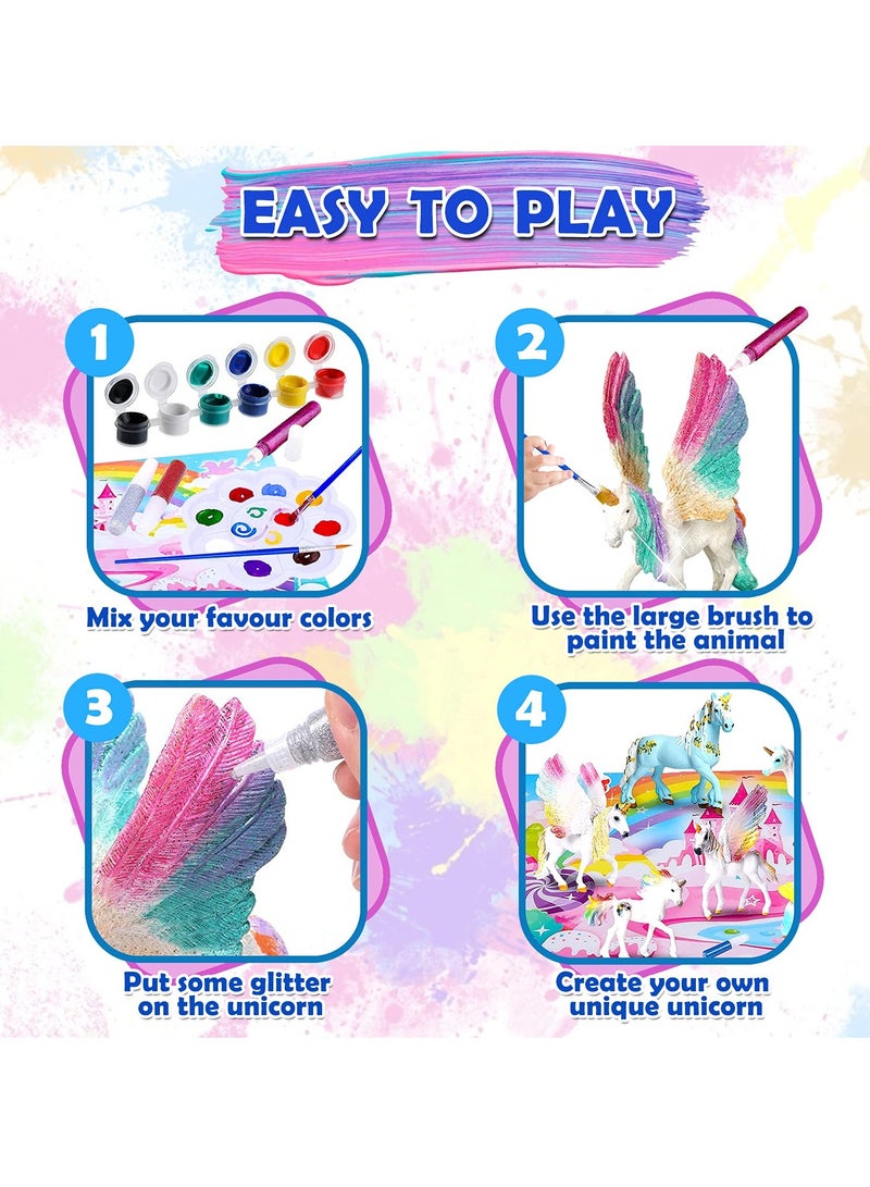 سيوسي مجموعة طلاء لعبة يونيكورن للأطفال، قم برسم مجموعة حرفة يونيكورن الخاصة بك، مثالية للفتيات من سن 4 إلى 9 سنوات، لوازم الفنون والحرف اليدوية، مجموعة DIY لهدايا عيد الميلاد، وأنشطة الوالدين والطفل - Image 4
