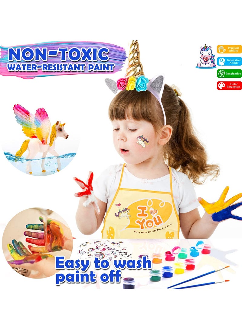 سيوسي مجموعة طلاء لعبة يونيكورن للأطفال، قم برسم مجموعة حرفة يونيكورن الخاصة بك، مثالية للفتيات من سن 4 إلى 9 سنوات، لوازم الفنون والحرف اليدوية، مجموعة DIY لهدايا عيد الميلاد، وأنشطة الوالدين والطفل - Image 3