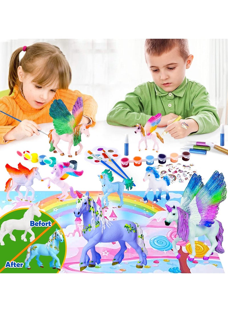 سيوسي مجموعة طلاء لعبة يونيكورن للأطفال، قم برسم مجموعة حرفة يونيكورن الخاصة بك، مثالية للفتيات من سن 4 إلى 9 سنوات، لوازم الفنون والحرف اليدوية، مجموعة DIY لهدايا عيد الميلاد، وأنشطة الوالدين والطفل - Image 5