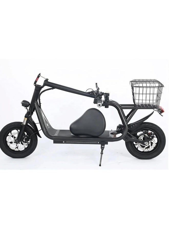 Egg Electric scooter | Adult electric scooter with seat | Foldable electric scooter | 48V voltage | Front and rear lights | Equipped with a rear storage basket | 500 watts | 11,000 amperes | Speed up to 50 kilometers | includes a horn and 3 speed gears. - Image 2
