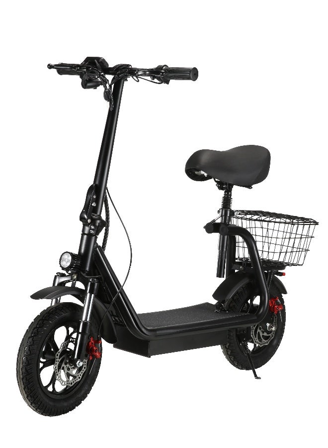 Egg Electric scooter | Adult electric scooter with seat | Foldable electric scooter | 48V voltage | Front and rear lights | Equipped with a rear storage basket | 500 watts | 11,000 amperes | Speed up to 50 kilometers | includes a horn and 3 speed gears. - Image 1