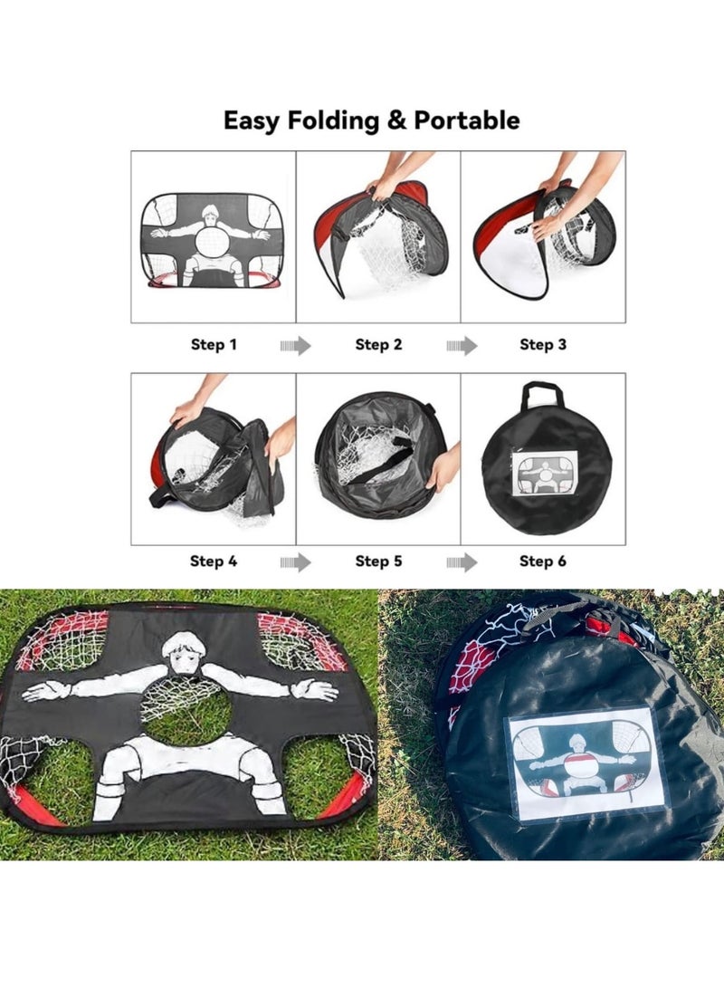 THUNDER Soccer Skills Trainer - Foldable Goal Post & Target Practice Net - Ideal for Soccer Training  - Image 4
