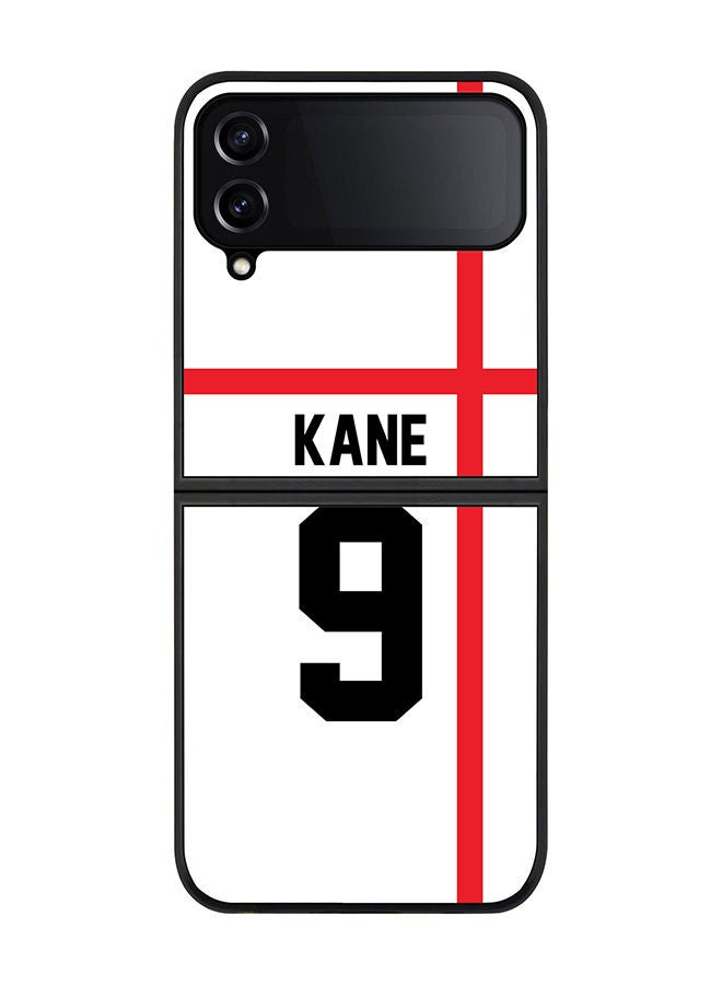 Stylizedd Rugged Black edge case for Samsung Galaxy Z Flip4 Slim fit Soft Case Flexible Rubber Edges Anti Drop TPU Gel Thin Cover - Football Team - England Player Name - Kane - Image 1