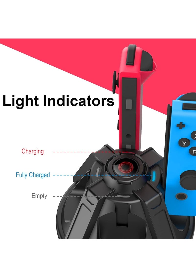 SYOSI قاعدة شحن Joy-Con لجهاز Nintendo Switch/Switch OLED مع مؤشر LED، تشحن ما يصل إلى 4 وحدات تحكم Joy-Con - Image 5