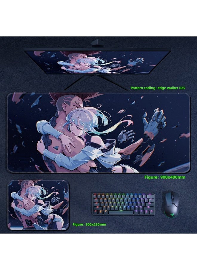 Generic - Cyberpunk Edge Walker Mouse Pad Computer Desktop Pad Lucy Edge Runner Cyberpunk 2077 Surrounding-Color:800x300x3mm-Pattern:Edge Walker 025 - Image 1