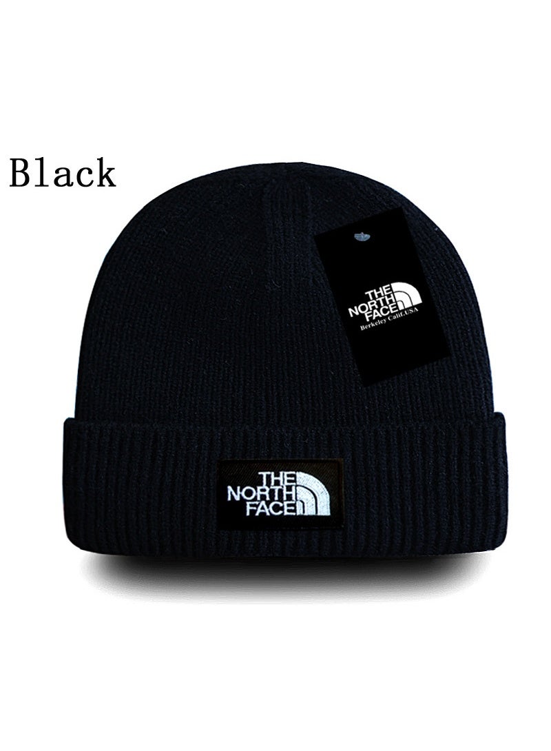 The North Face Black Knit Beanie – Sleek Warm Winter Skull Cap with Brand Logo 587Size