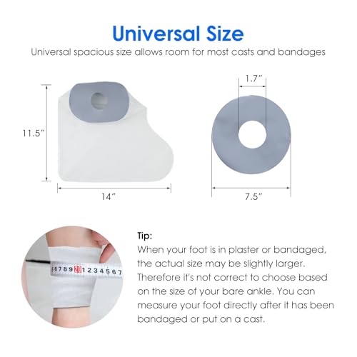 COMFYTHERA Waterproof Cast Cover for Shower Ankle Wound Protector Bath Adult Watertight Cast Bag Showering for Surgery Foot, Ankle, Burns Reusable (A-Foot) - Image 2