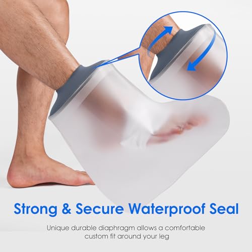 COMFYTHERA Waterproof Cast Cover for Shower Ankle Wound Protector Bath Adult Watertight Cast Bag Showering for Surgery Foot, Ankle, Burns Reusable (A-Foot) - Image 4