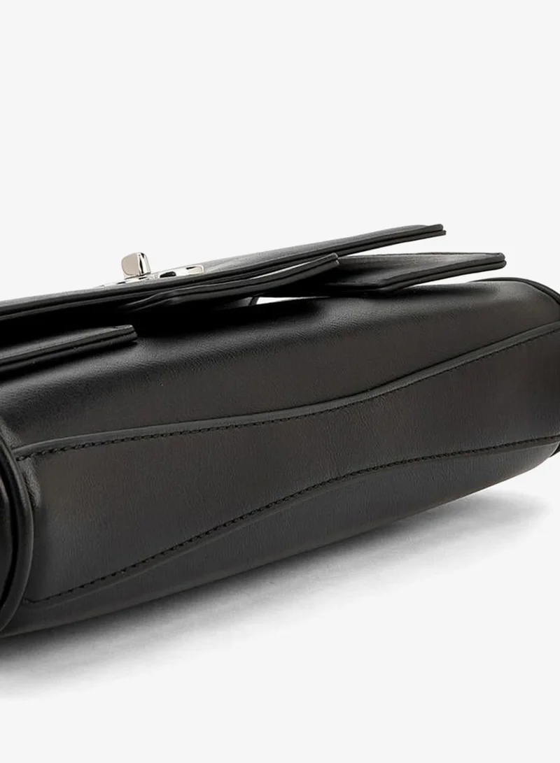 Celeste BLACK Solid Crossbody Bag With Strap Handle for Women | Best Price UAE