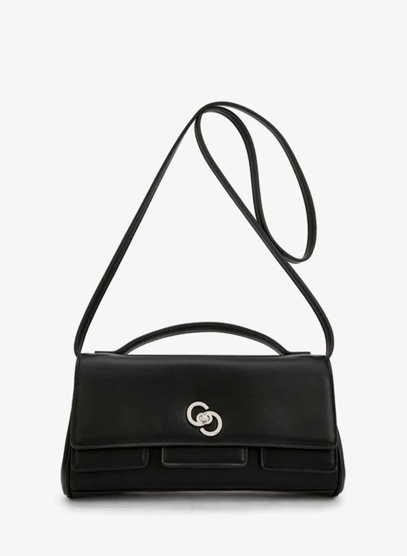 Solid Crossbody Bag With Strap Handle