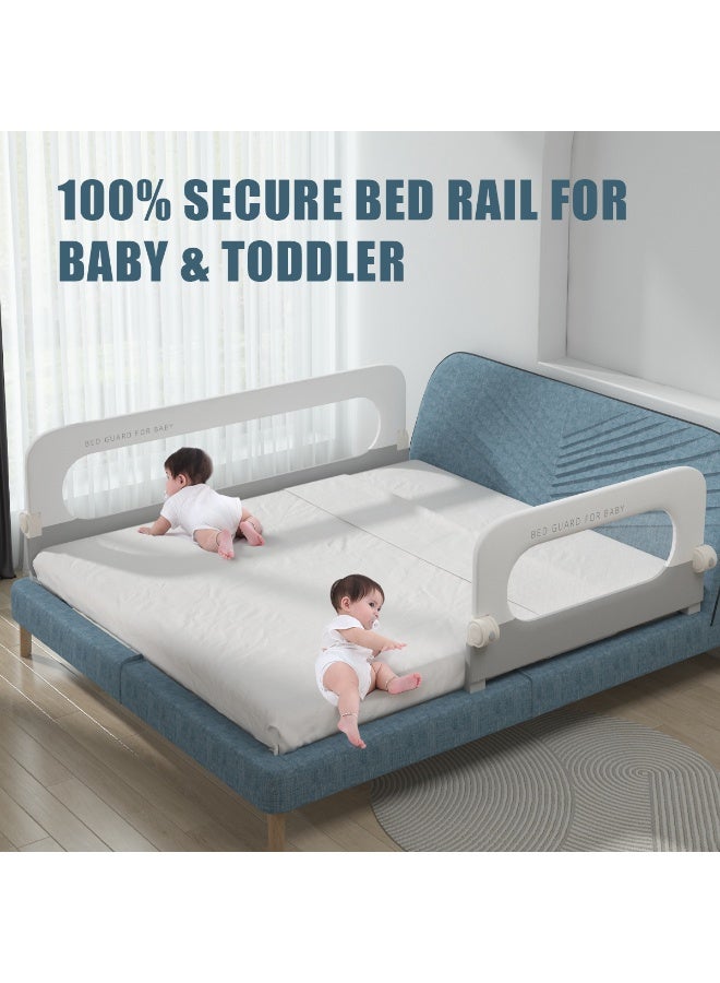 ميشيدا حاجب سرير للأطفال الصغار، ارتفاع قابل للتعديل يصل إلى 71 بوصة، سياج سرير قابل للطي ومحمول للأطفال الرضع والأطفال الصغار، حواجز أسرّة الأطفال الصغار متوافقة مع أسرة الأطفال، والأسرة الفردية، والمتعددة، والمزدوجة، والملكة، والملك. - Image 2