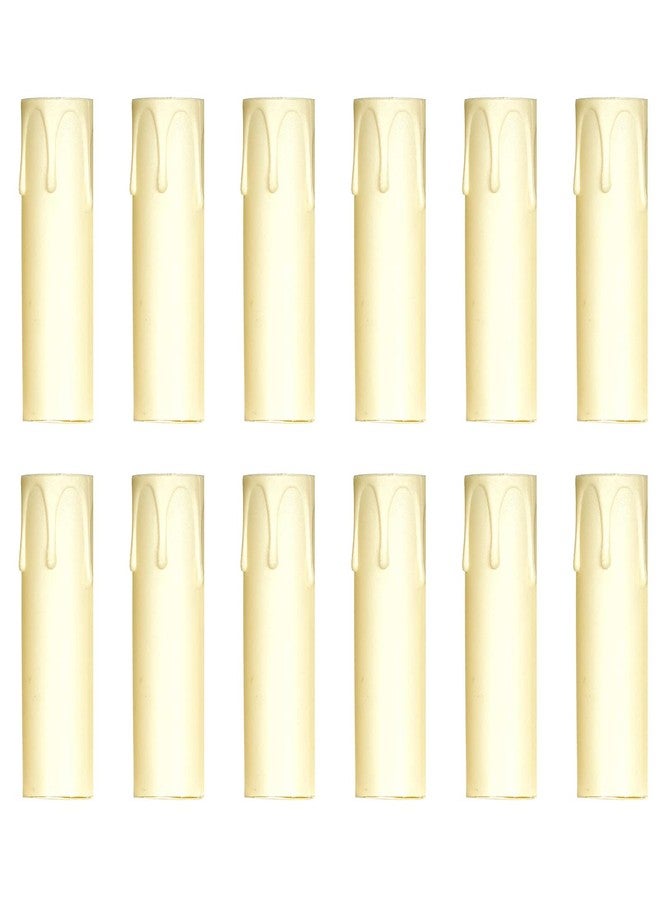 Ciata - 12 Pack - 3 inch Ivory Plastic Drip Candle Covers with 13/16 inch Inside Diameter and 7/8 inch Outside Diameter (3 inch, Ivory) - Image 1