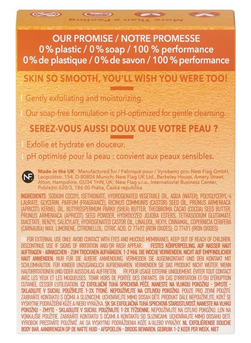 FOAMIE Exfoliating Shower Bar With Apricot Seeds & Shea Butter Plastic Free 80G - Image 3