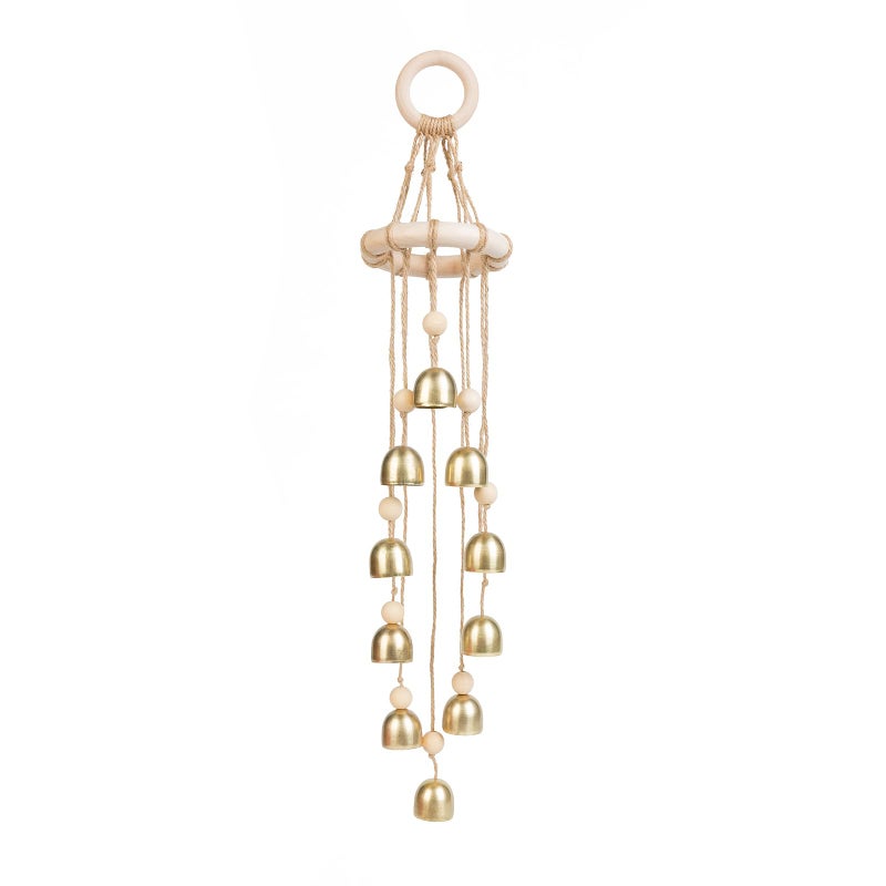 Wind Chimes Outdoor Wooden Wind Chimes with 10 Gold BellsMelody Light ToneClassic Zen Garden Cute WindChime Home Hanging Dcor for Relaxation Grace Patio Garden Indoor PeaceBedroom
