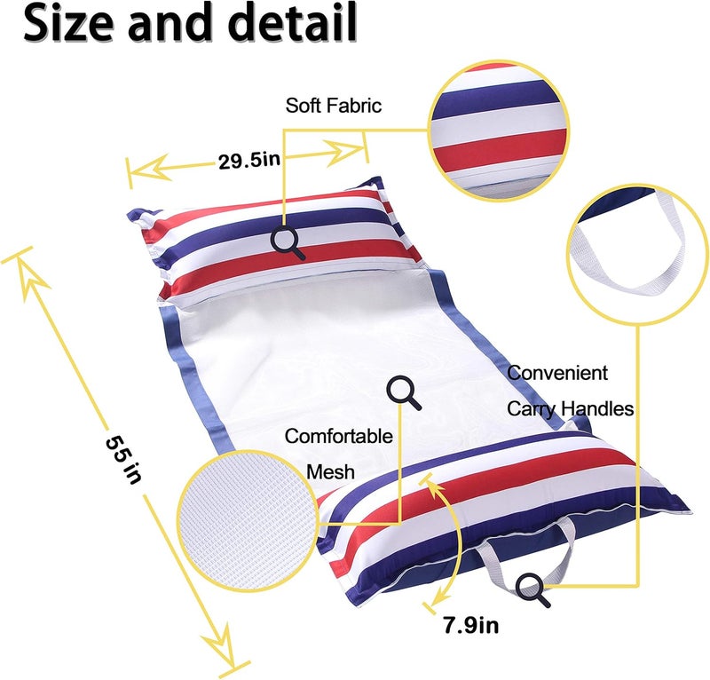 FindUWill Fabric Pool Hammock Floats, XL, 2Pack Inflatable Water Hammocks Floaties 4-in-1 (Saddle, Lounge Chair, Hammock, Drifter), Pool Float Lounger for Adults - Image 5