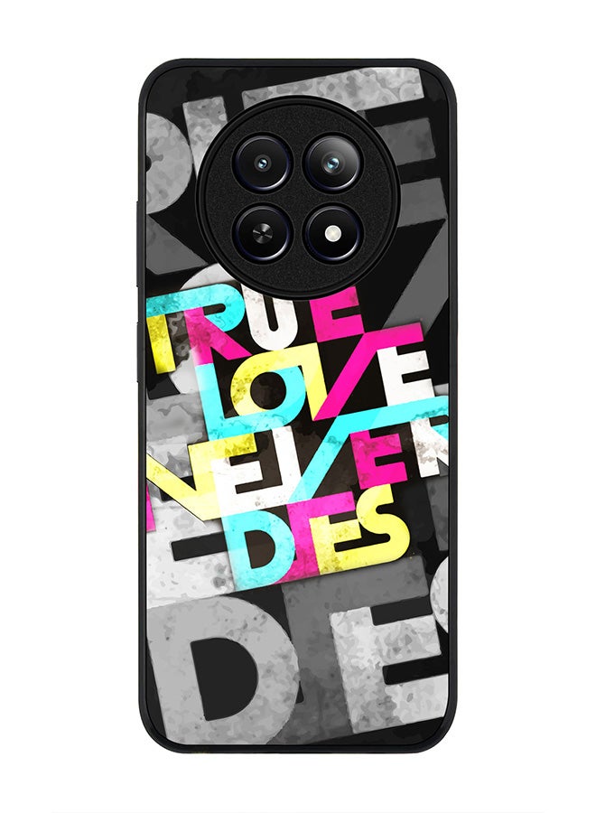 Stylizedd Rugged Black edge case for Realme 12 / Realme 12x, Slim fit Soft Case Flexible Anti Drop TPU Gel Thin Cover -  True Love Never Dies - Image 1