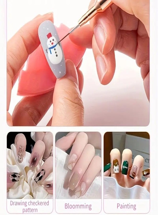 QUEENFINGER 5pcs Nail Art Liner Brushes, Liner Brush For Nails Gel, Painting Art Design Brush Set Nail Dotting Drawing Tool For Long Lines, Thin Details, Fine Drawing Sizes (Pink) - Image 5
