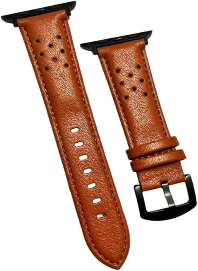 Generic - Generic Leather Band Strap for Apple Watch 49mm Ultra Series 8 Brown - Apple Watch Ultra 49mm - Image 1