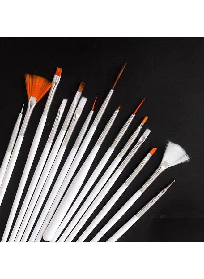 LifexTol 20pc Nail Art Painting Brush Pen Tools Kit UV Gel Building Drawing Linering Brushes Set Mandala Nail Dotting Pens (White) - Image 4