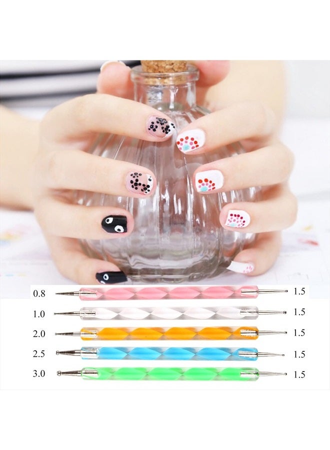 LifexTol 20pc Nail Art Painting Brush Pen Tools Kit UV Gel Building Drawing Linering Brushes Set Mandala Nail Dotting Pens (White) - Image 3