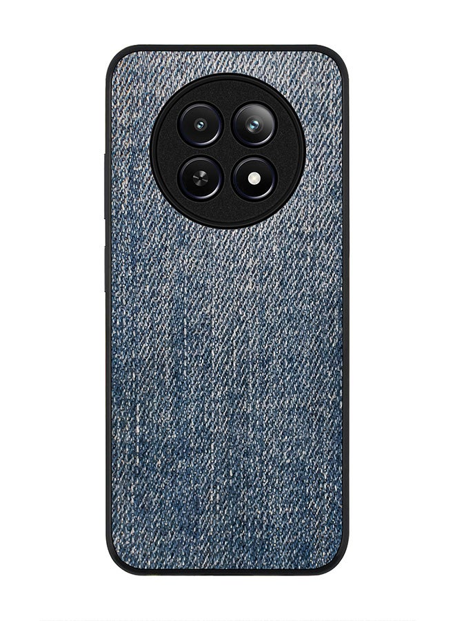 Stylizedd Rugged Black edge case for Realme 12 / Realme 12x, Slim fit Soft Case Flexible Anti Drop TPU Gel Thin Cover -  Dark Denim Print - Image 1