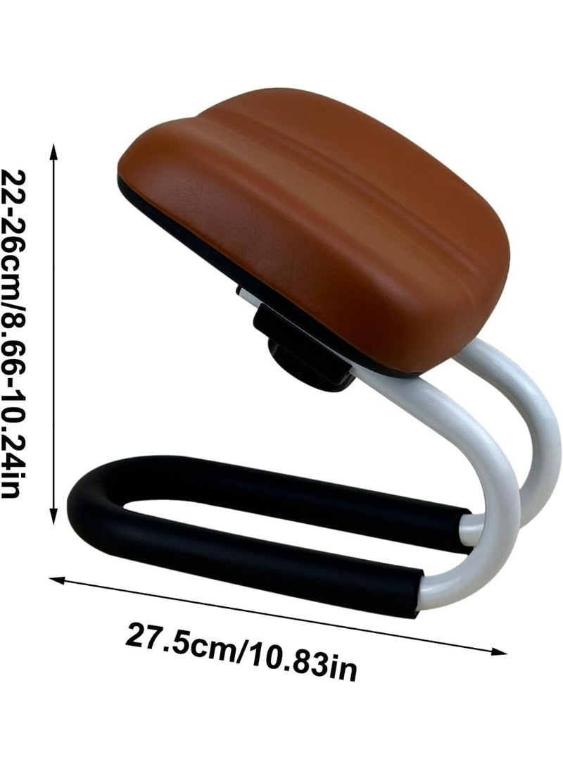 Oasisgalore Meditation Bench Adjustable Height - Portable Prayer Kneeler Chair for Home Outside，Yoga Stool with Non-Slip Leg Sleeves(Brown) - Image 2