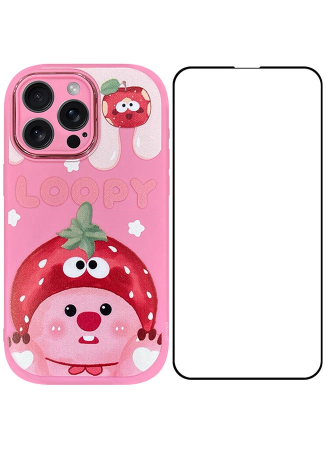 CATANES 2 Pack for iPhone 14 Pro Max Case Cover and Screen Protector Cartoon Case Unique Design for Women Girls with Camera Lens Protection P06 - Image 2