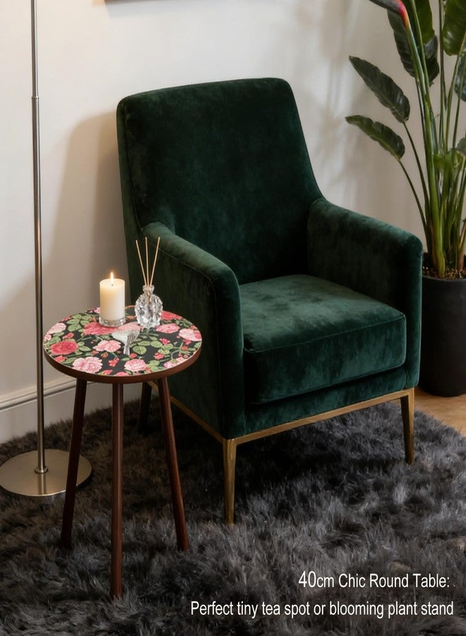 Semjar Round Side Table,Mid Century Modern End Table for Couch Bedside,Easy Assembly Accent Nightstand with Solid Wood Leg for Living Room,Bedroom,Corners,Small Table Stand for Small Spaces - Image 3