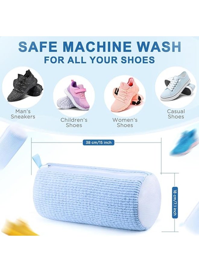 MOMENT MOMENT Large Shoe Washing Machine Bag – Extra Thick Laundry Shoe Bag for Washer and Dryer, 360° Deep Clean Shoes Laundry Bag, Reusable Shoe Bag for Sneaker washing machine bags, Blue - Image 5