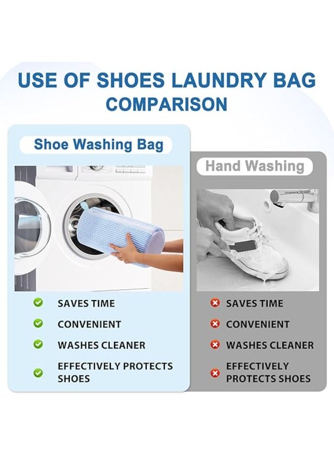 MOMENT MOMENT Large Shoe Washing Machine Bag – Extra Thick Laundry Shoe Bag for Washer and Dryer, 360° Deep Clean Shoes Laundry Bag, Reusable Shoe Bag for Sneaker washing machine bags, Blue - Image 1