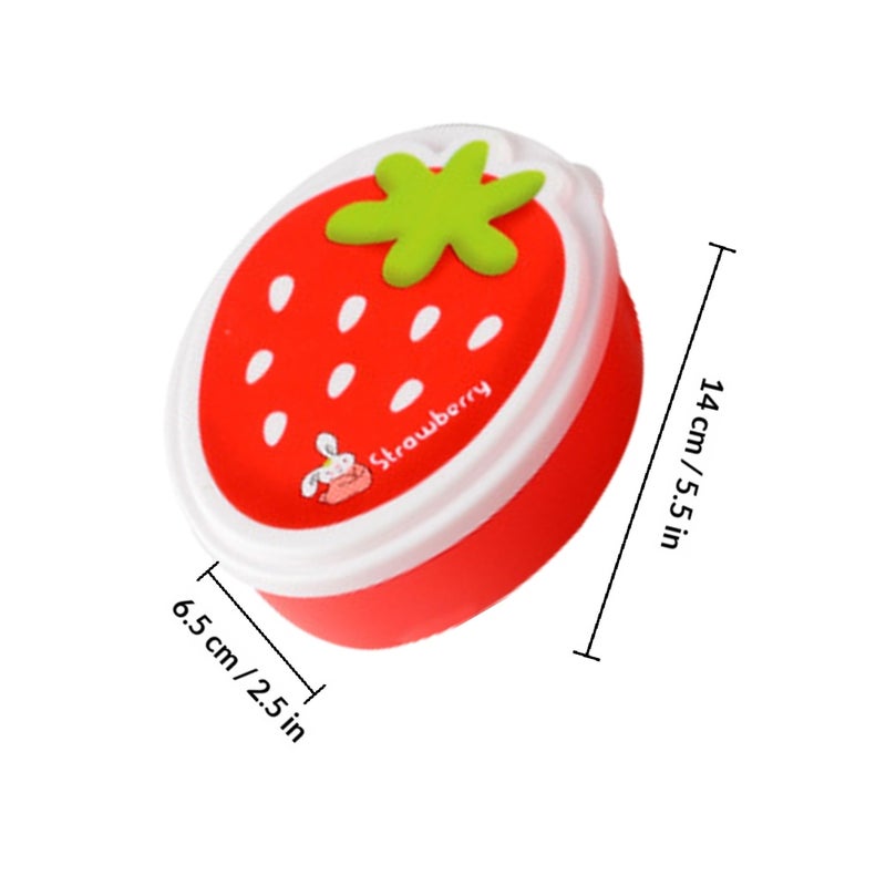 4 Pcs Strawberry Pattern Lunch Storage Box Portable Container Lunch Box - Image 2