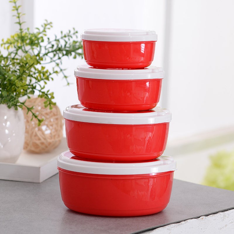 4 Pcs Strawberry Pattern Lunch Storage Box Portable Container Lunch Box - Image 1