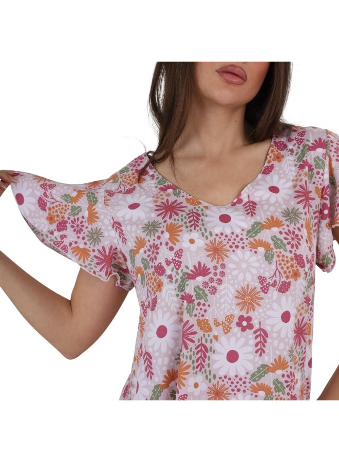 ZECOTEX Women's Soft Viscose Summer Dress, Loose Fit, Floral Print, M-XL - Image 5