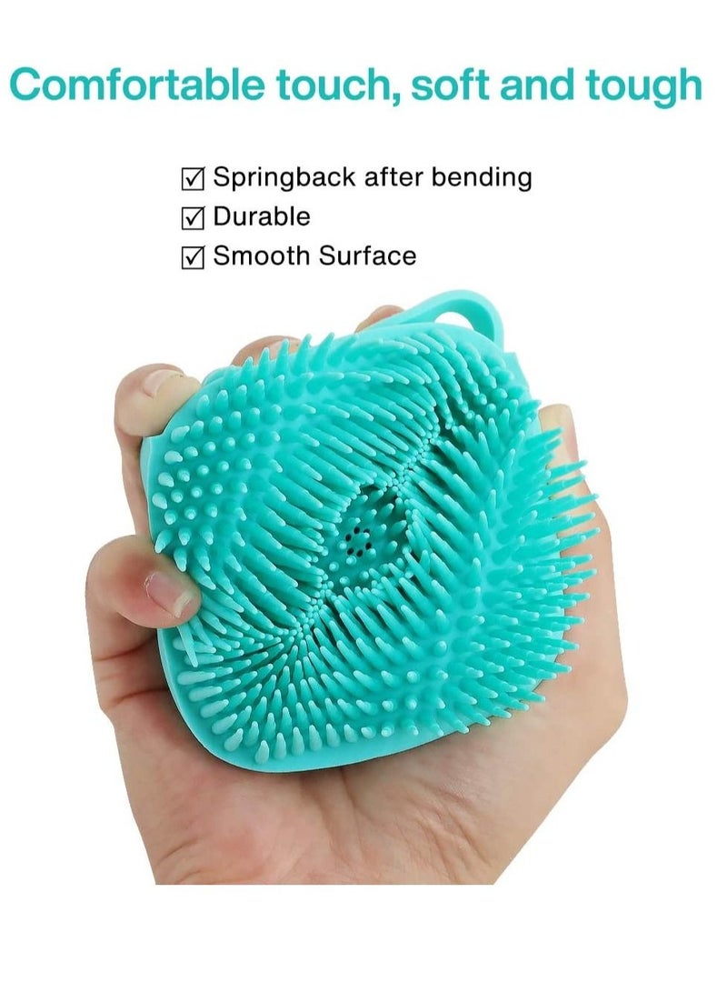 AS SEEN ON TV 2 in 1 Silicone Bath Body Brush with Shampoo Dispenser For Kids Blue - Image 2