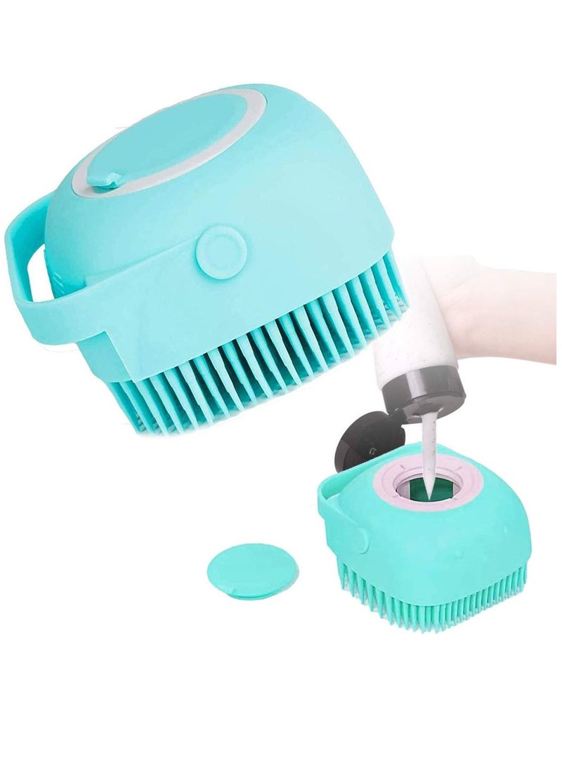 AS SEEN ON TV 2 in 1 Silicone Bath Body Brush with Shampoo Dispenser For Kids Blue - Image 3
