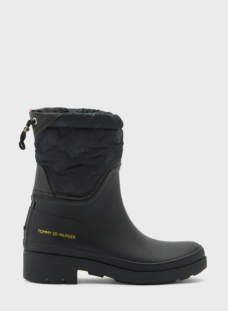 TOMMY HILFIGER Monogram Ankle Rain Boot
