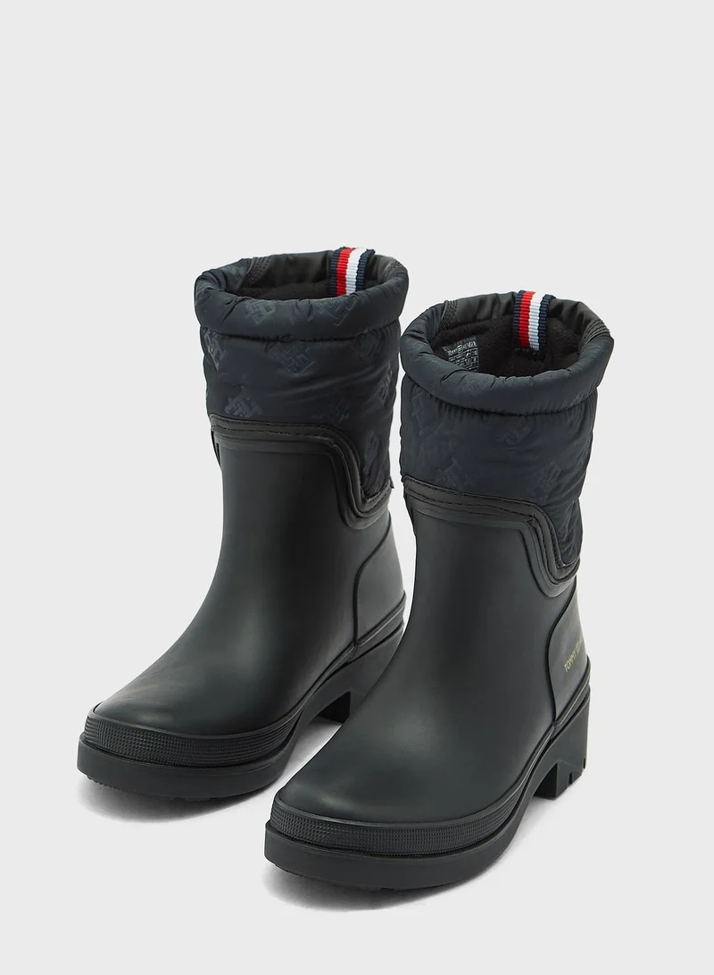 TOMMY HILFIGER Monogram Ankle Rain Boot