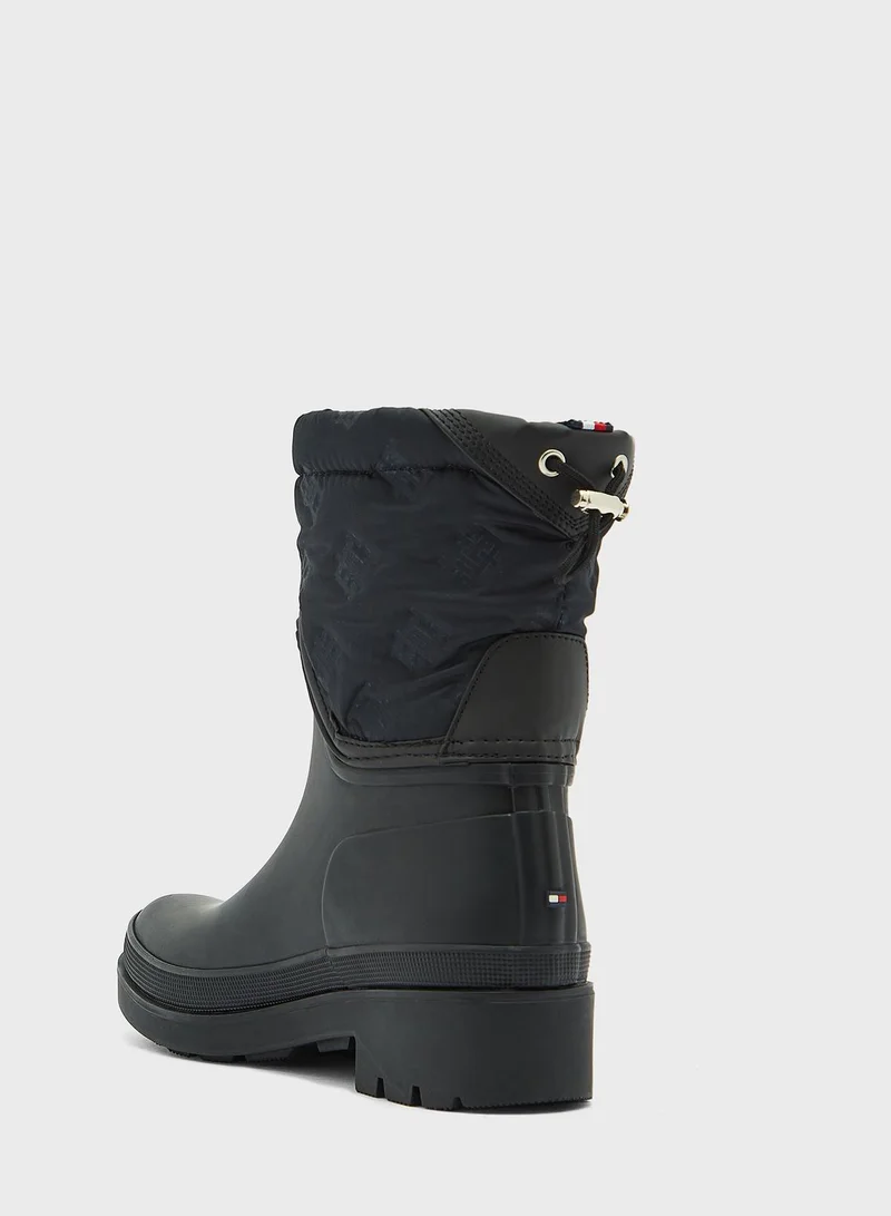 TOMMY HILFIGER Monogram Ankle Rain Boot
