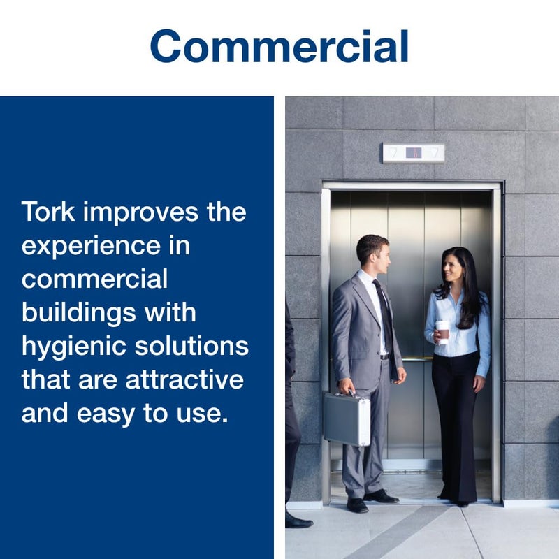 Tork منشفة ورقية مثقبة Tork HB1990A 2 طبقة عرض 11 بوصة × طول 9 بوصة بيضاء علبة من 30 لفة 84 لكل لفة 2520 منشفة - Image 3
