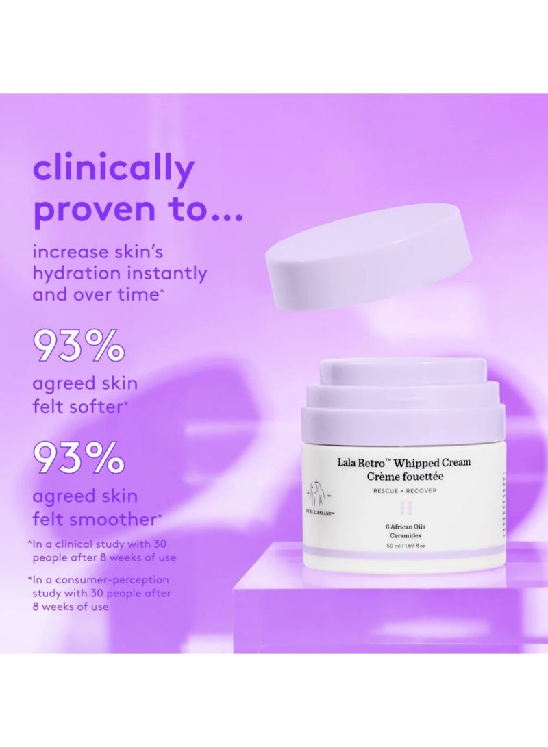 كريم دْرانك إليفانت لالا رترو المخفوق - مرطب وجه مضاد للتجاعيد للبشرة الجافة والحساسة | كريم مرطب + مقاوم للتجاعيد | 1.69 أونصة (50 مل) - Image 3
