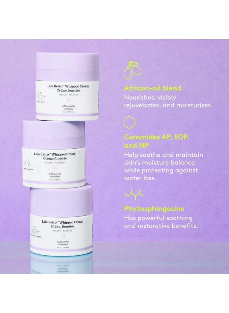 كريم دْرانك إليفانت لالا رترو المخفوق - مرطب وجه مضاد للتجاعيد للبشرة الجافة والحساسة | كريم مرطب + مقاوم للتجاعيد | 1.69 أونصة (50 مل) - Image 4