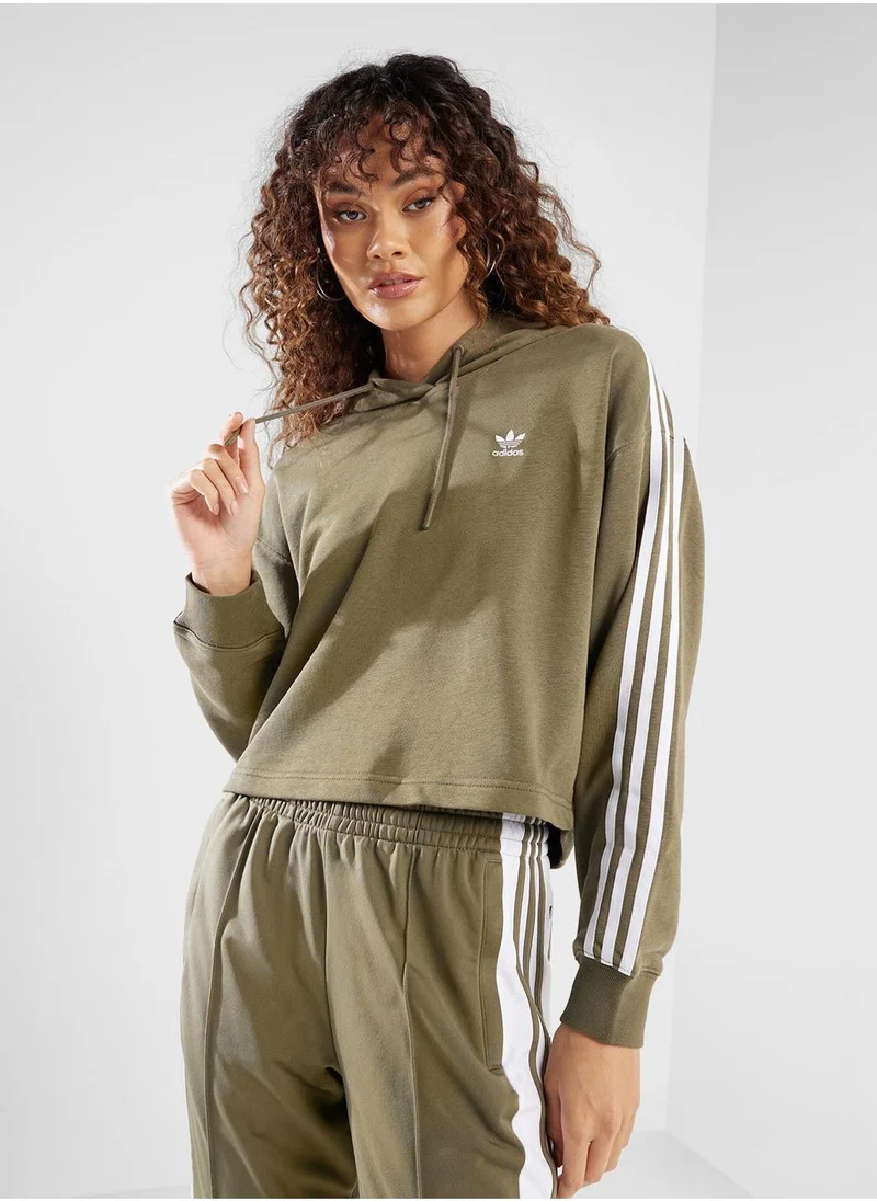 adidas Originals Adicolor 3 Stripe Short Hoodie