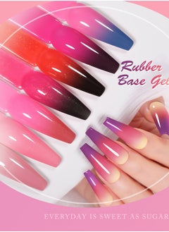 UR SUGAR Rubber Base Gel, Temperature Changing Ombre Glitter Nail Gel Polish, Long Lasting Easy To Use Builder Base Nail Gel, Base Coat For Nail Strengthening, Nail Art Design, Soak Off LED Nail Gel  - Image 2