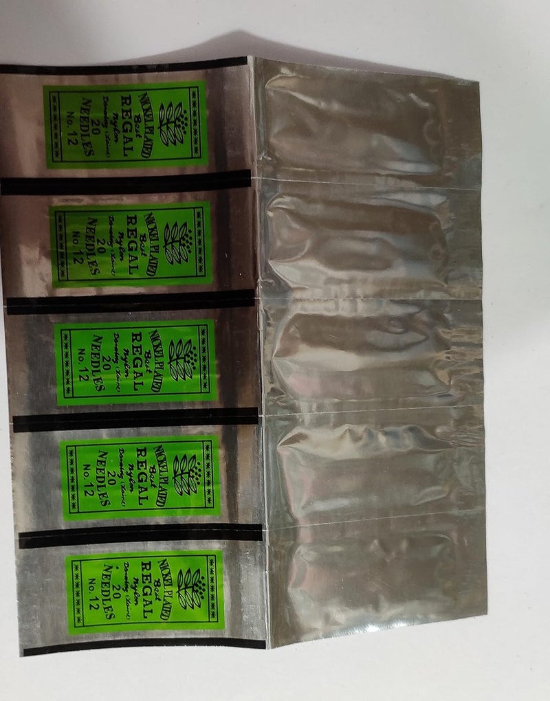 OMX Sewing Beading Needle for Hemming, Beads Zardosi Embroidery & Jewelry Making- 5 Packets. - Total 100 Needles (Size 12) - Image 2