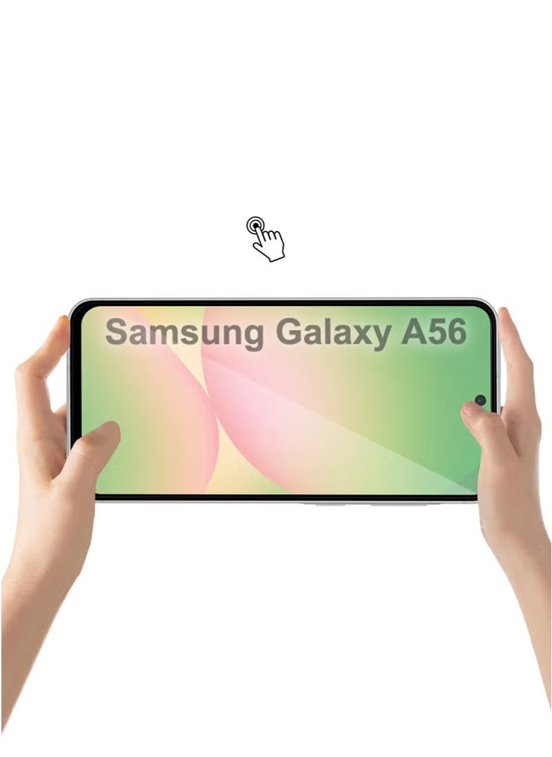 ماركة غير محددة واقي شاشة Samsung Galaxy A56 بتغطية كاملة من الزجاج المقوى 9H، عبوة من 3 قطع، وضوح عالي، مضاد لبصمات الأصابع، من الحافة إلى الحافة، مناسب لهاتف Samsung Galaxy A56 مقاس 6.7 بوصة  - Image 5
