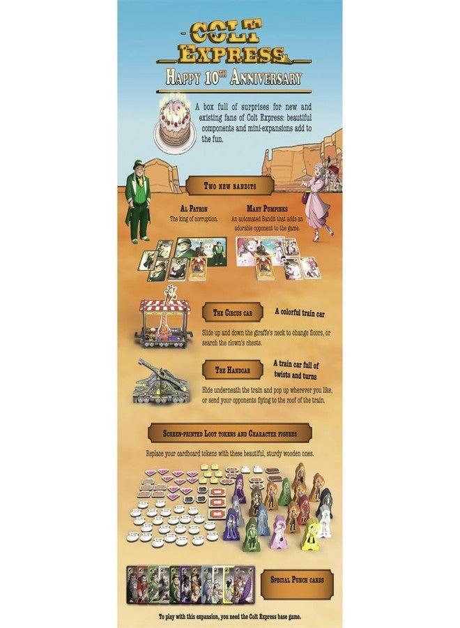 Ludonaute: Colt Express: Happy 10th Anniversary Promo Box - Expansion, Upgraded Components, Family Strategy Board Game, Ages 10+, 2-6 Players, 40 Min - Image 2