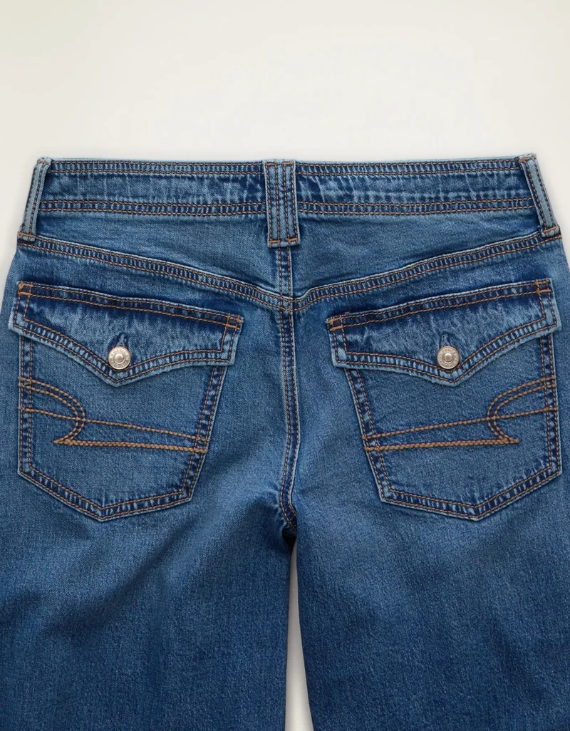 American Eagle  AE Low-Rise Baggy Ultra-Wide Leg Jean for Women | Best Price UAE