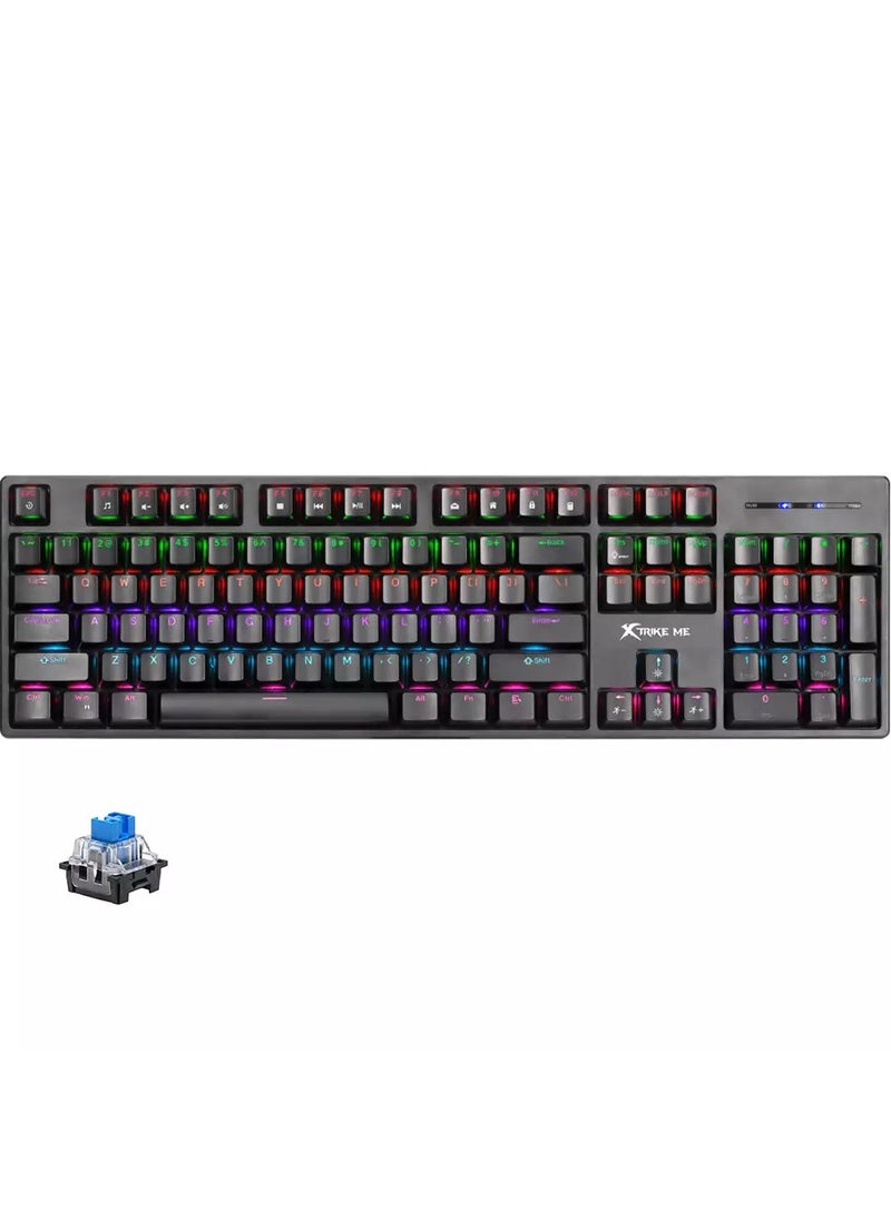 XTRIKE ME GK918 Gaming Mechanical Keyboard - Blue Switches - Rainbow LED Lighting  - Image 1