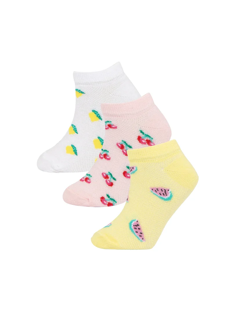 ديفاكتو 3-Pack Cotton Fruit-Printed Ankle Socks