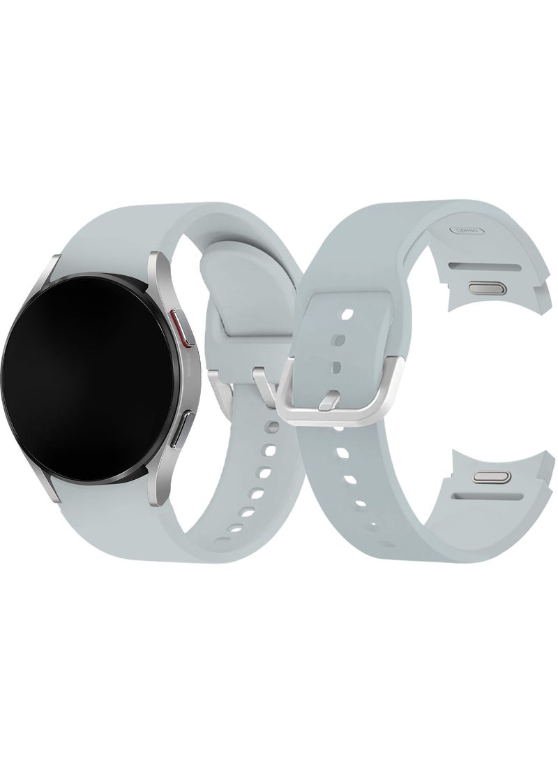 CATANES No Gap Bands 20mm Compatible with Samsung Galaxy Watch 7/6/5/4 Band 40mm 44mm/ Watch 6 Classic 47mm 43mm/Galaxy Watch 5 Pro 45mm/4 Classic 46mm 42mm Soft Silicone Sport Bands for Women Men - Light Grey - Image 5